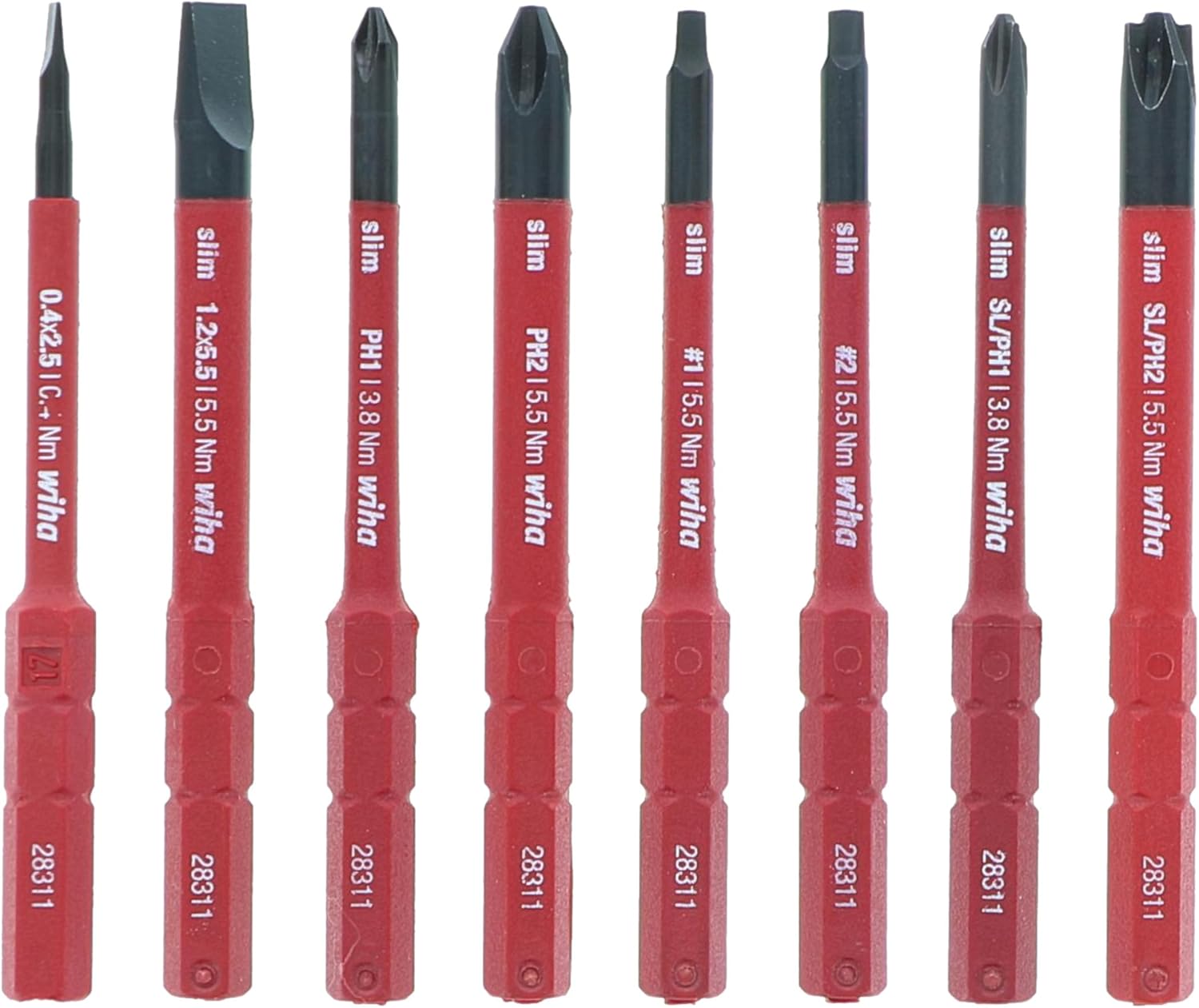 Wiha 28789 11 Piece Insulated TorqueVario-S (10-50 In/lbs) and SlimLine Blade Set