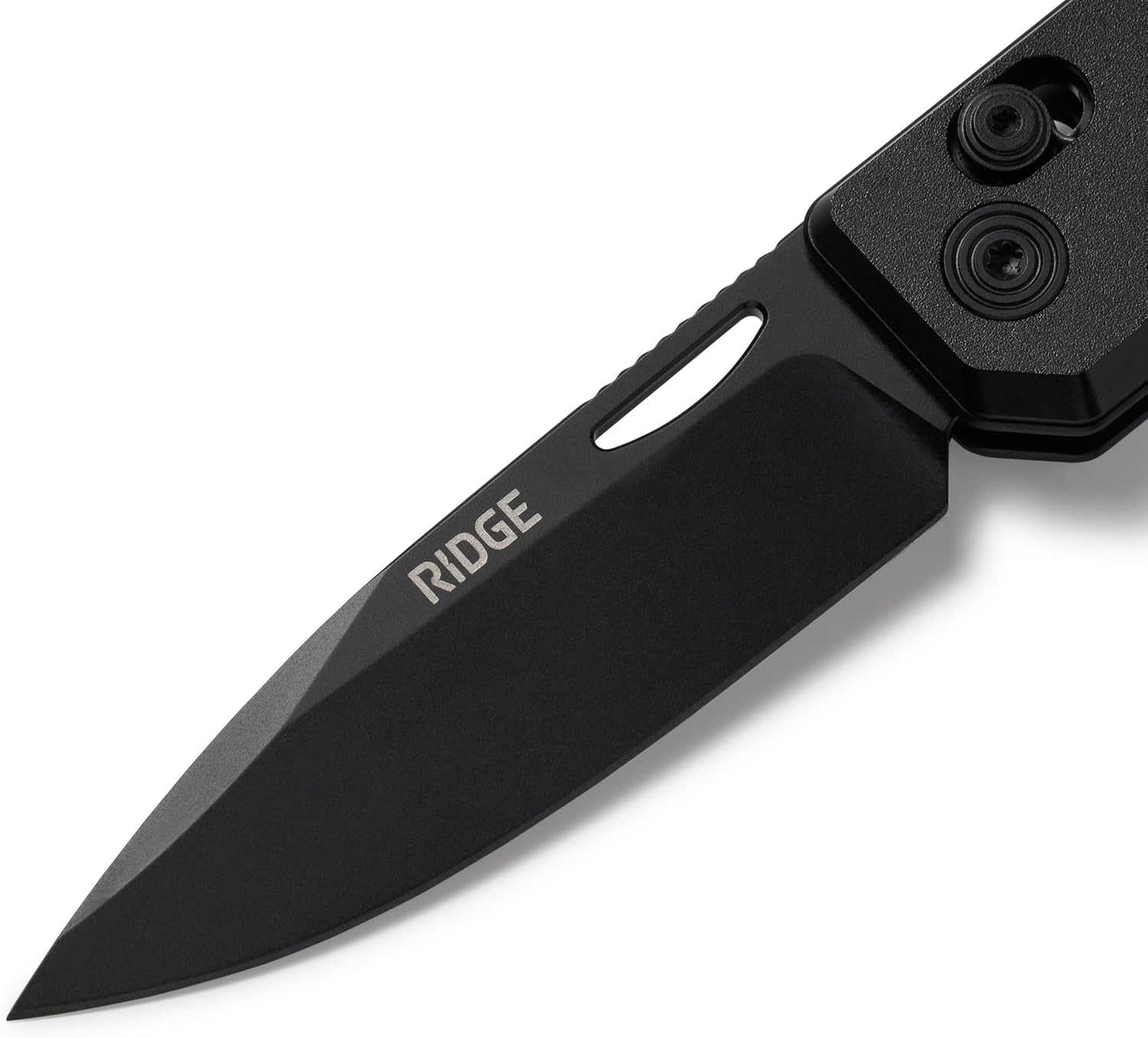 Ridge Everyday Folder Knife - Premium EDC Pocket Knife, Sandvik 14C28N Steel Drop Point Blade with Black DLC Finish, Ceramic Bearings, Deep Carry Clip & Multipurpose Design (Royal Black)