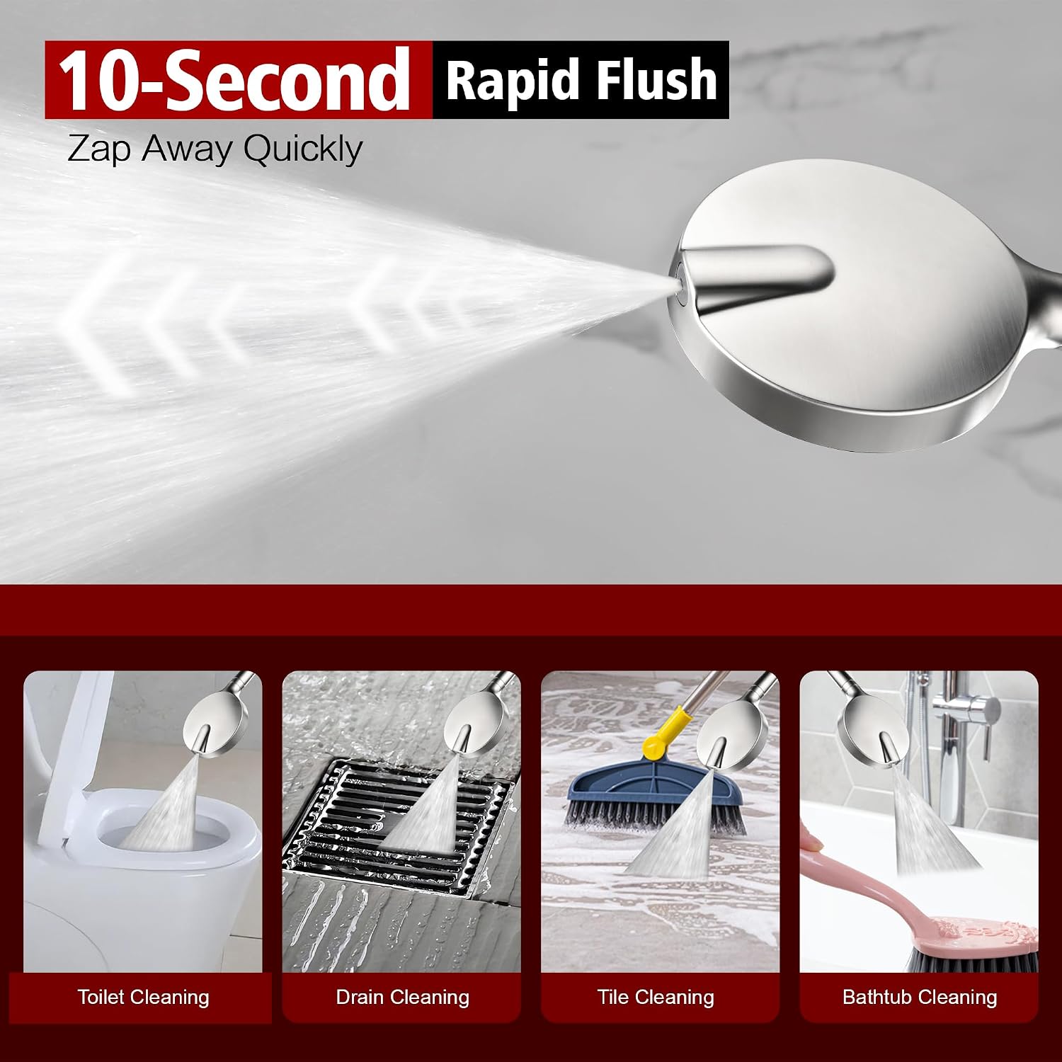 SUMERAIN Rain Shower System with Tub Spout, High Flow Bathtub Shower Faucet Set with 6-Spray Showerhead with Filters, Brushed Nickel Finish