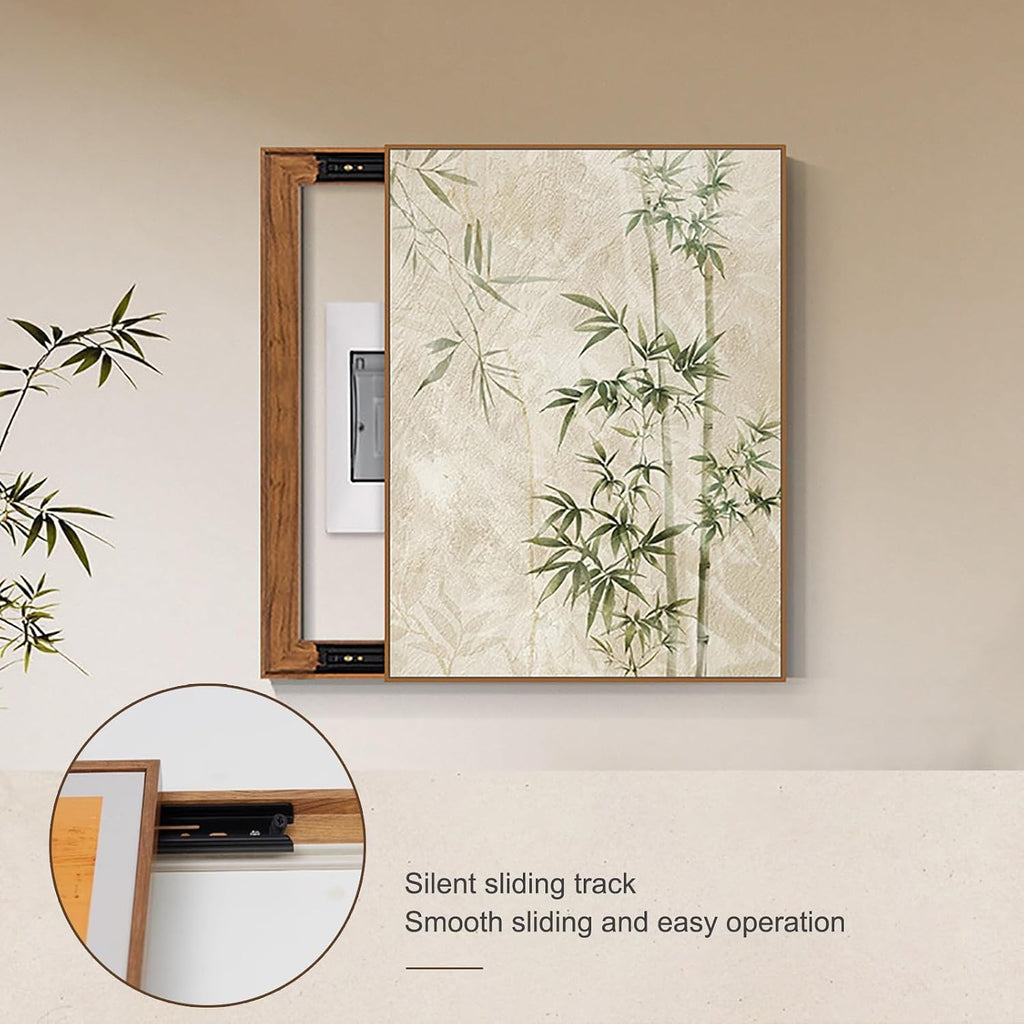 Fuse Box Cover Breaker Box Cover Decorative, Electric Meter Box Decorative Painting, Electric Meter & Wall Safe for Farmhouse Kitchen, Simple Install(Beige,45 * 60cm/18 * 24im)