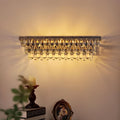 Wellmet Bathroom Vanity Light Fixtures Over Mirror 4 Lights Antique Bronze Crystal Bathroom Wall Light Fixtures Dimmable, Farmhouse Vintage Sconces for Mirror Cabinets, Powder Room, Bedroom, 24' L