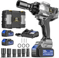 Cordless Impact Wrench Compatible with Dewalt Battery, 900FT-LBS Brushless Electric Impact Gun Includes LED Work Light, 2100RPM High Torque Impact Driver, with 2 * 5AH battery 3A 60W Fast Charger