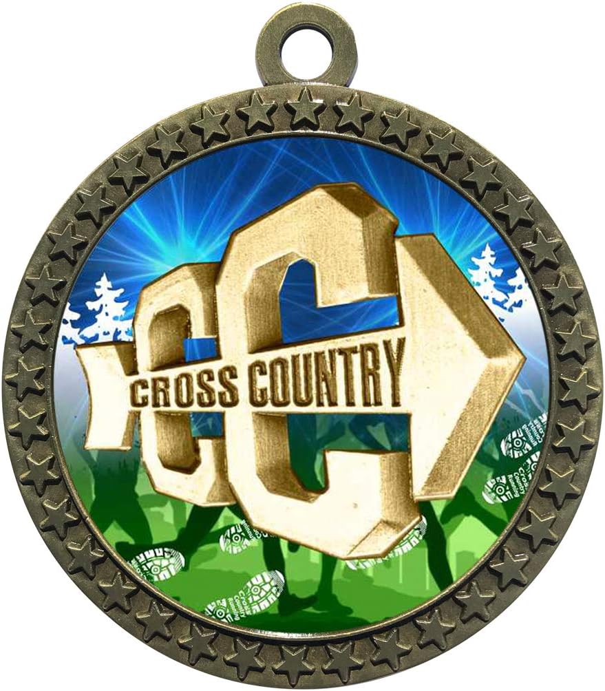 Express Medals Various Styles 1 to 50 Pack of Gold Cross Country Medals Trophy Award with Neck Ribbon Medal Trophies Gift Prize X Runner Running Race Event