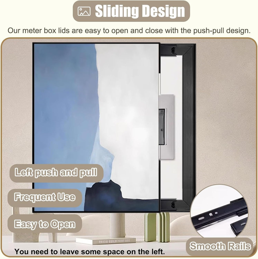 Wall Breaker Box Cover for Hide/Decorative Electrical Circuit Breaker, Plastic Electrical Junction Box Cover for Living Room/Laundry Room(F,60x80cm(23 5/8x31 1/2in))