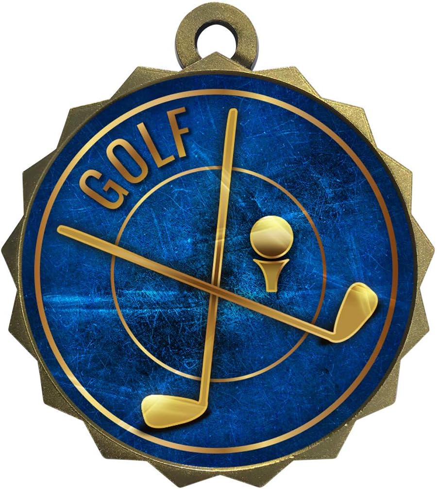 Express Medals 1 to 50 Packs Golf Gold Medal Trophy Award with Neck Ribbon D214-EG30
