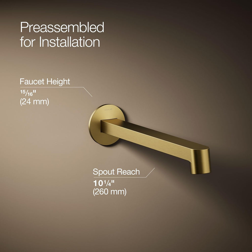 Kohler T23889-2MB Components Plumbing Fixtures, Vibrant Brushed Moderne Brass