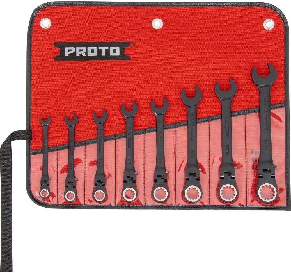 Proto Stanley Industrial JSCVF-8S Black Flexible 8-pc Ratchet Wrench Set