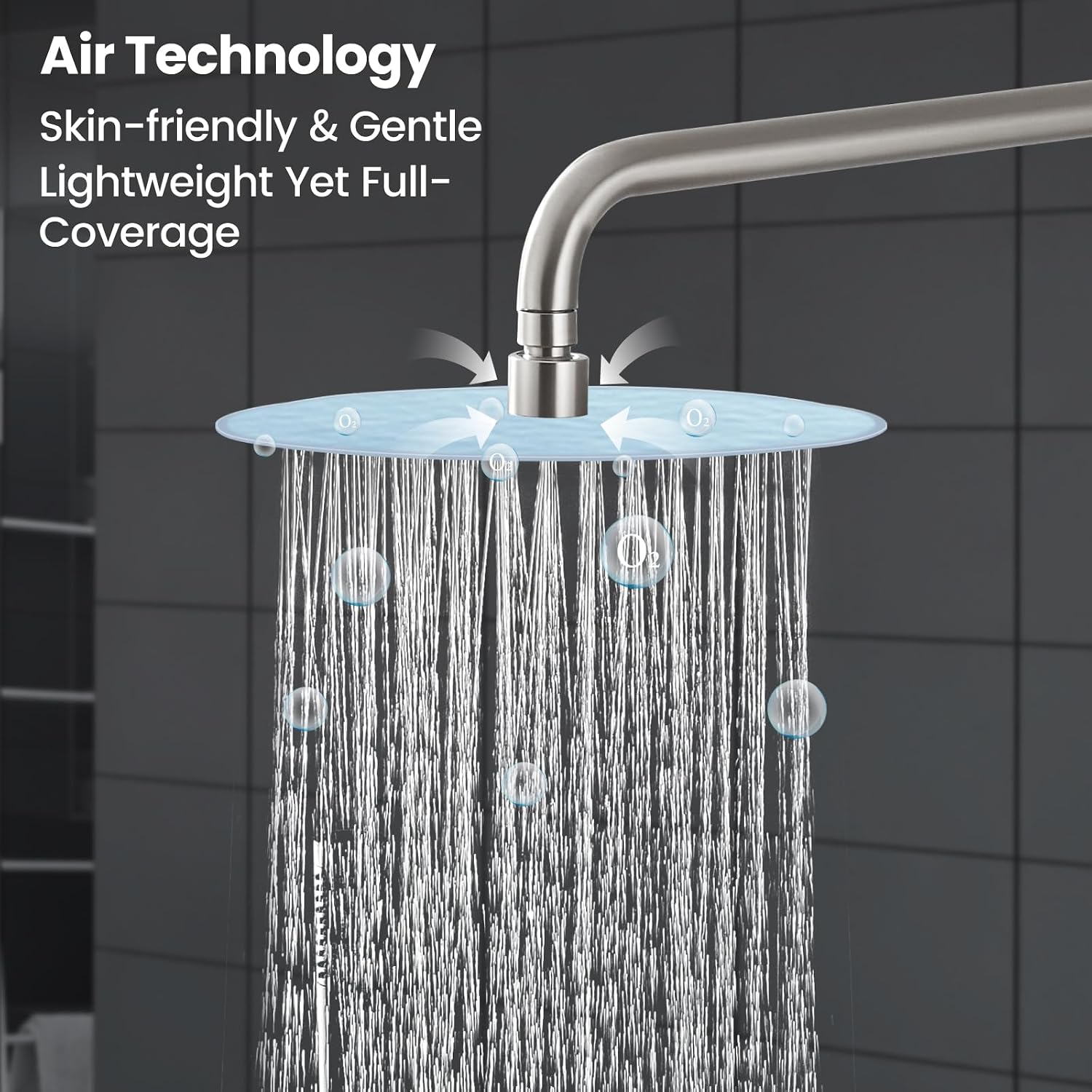 Airuida Shower Faucet Set, Bathtub Faucet Set with 10 Inch Rain Shower Head and Valve,2 Functions Tub Shower Faucet Set for Bathroom-Brushed Nickel