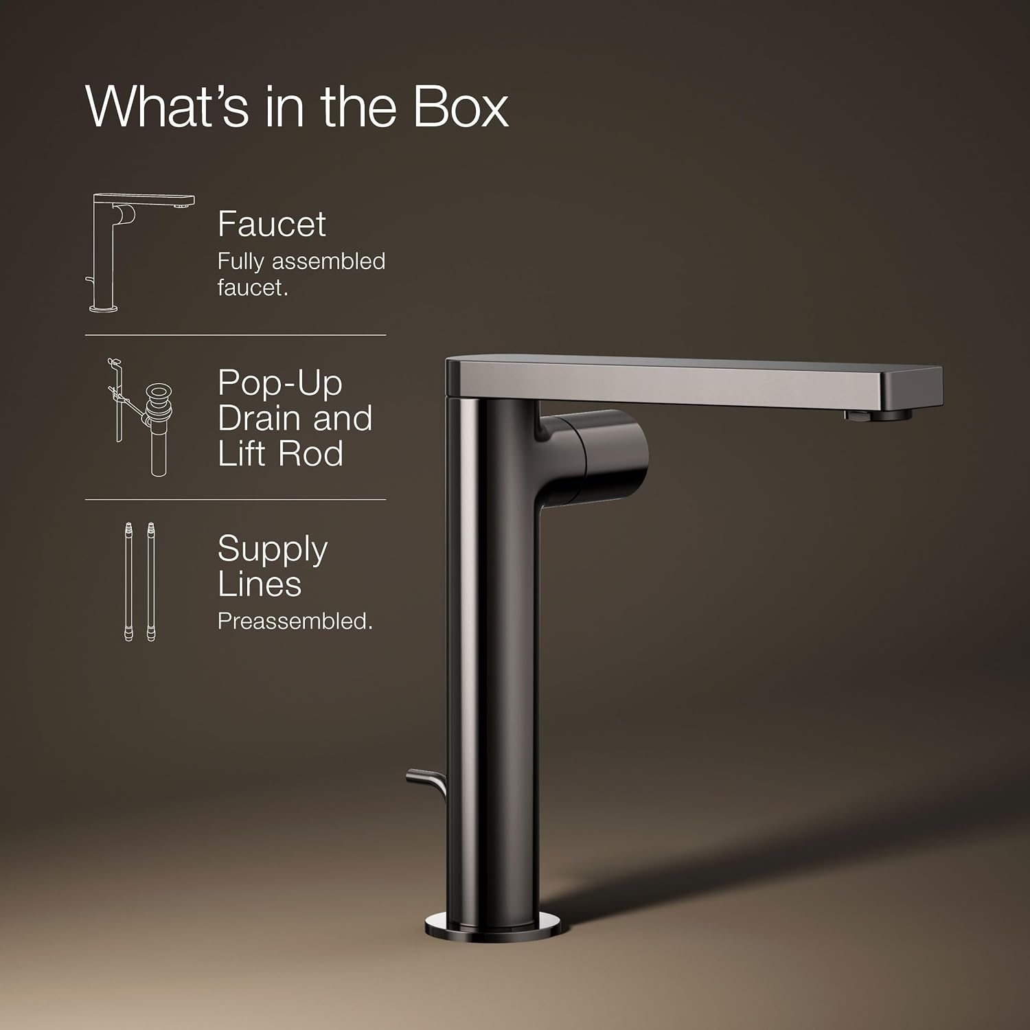 Kohler 73159-7-TT Composed® Tall Single-Handle Bathroom Sink Faucet with Cylindrical Handle, 1.2 gpm, Vibrant Titanium