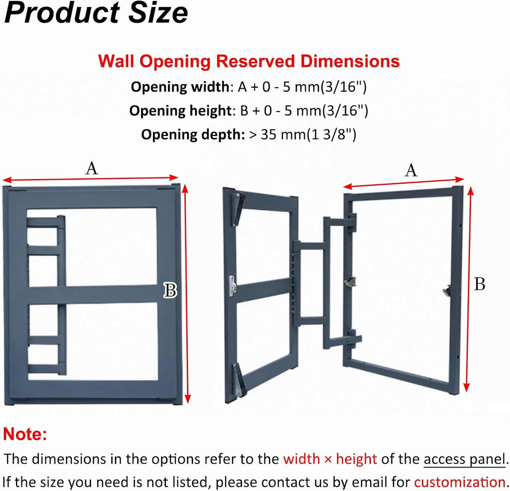 Concealed Access Panel for Plumbing & Electrical - Steel Frame Drywall Inspection Hatch Cover 12x12, 14x14, 16x16 inches - Easy Installation, Durable & Secure Solution