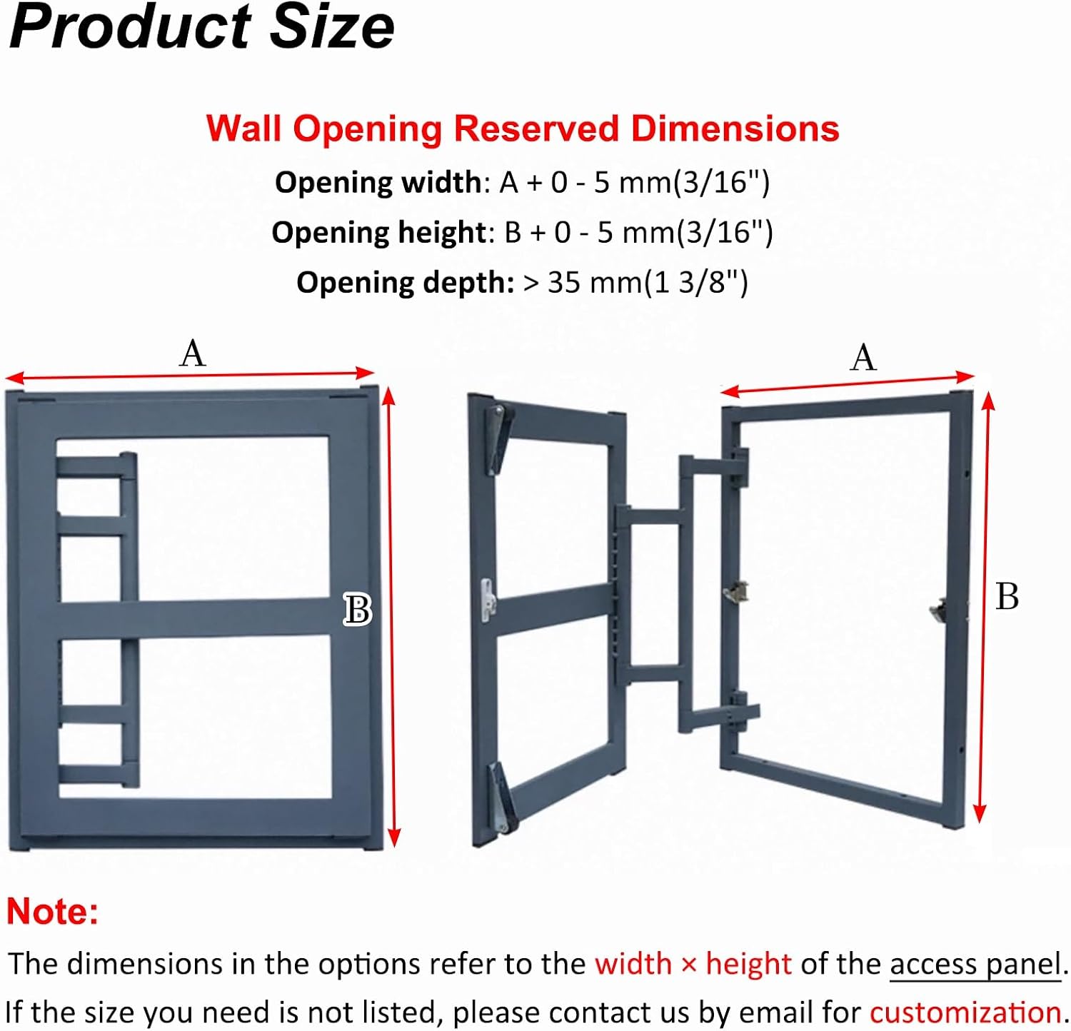 Concealed Access Panel for Plumbing & Electrical - Steel Frame Drywall Inspection Hatch Cover 12x12, 14x14, 16x16 inches - Easy Installation, Durable & Secure Solution