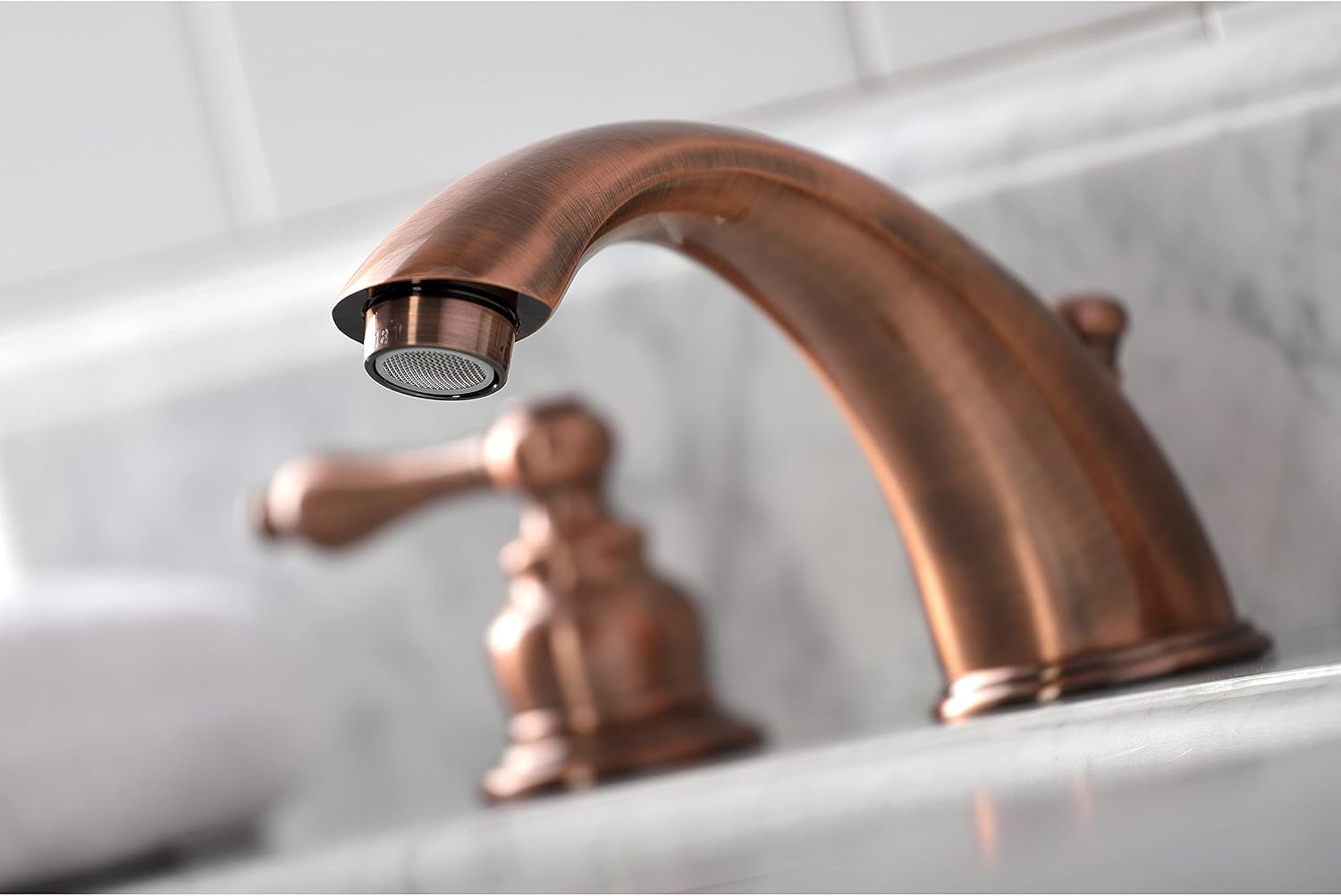 Kingston Brass KB976AL Victorian Widespread Bathroom Faucet, Antique Copper, 10 x 5.75 x 4.06
