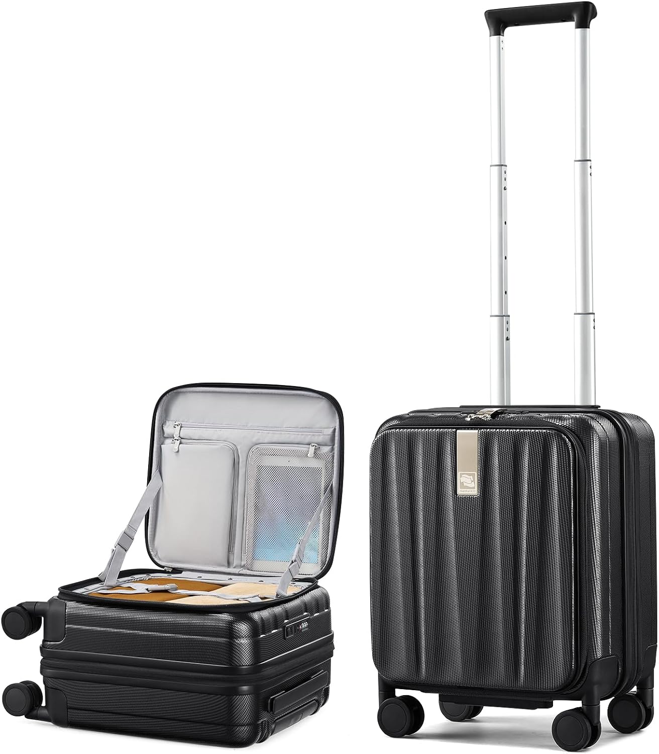 Hanke Top Opening Carry-On - Expandable 16 Inch Airline Approved Spinner | Easy-access top opening,360° spinner wheels,lightweight expandable hardshell, fits overhead bins,for overnight business trips
