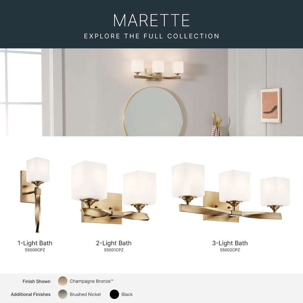 Kichler Marette Light Sconce, 5 inch 1 Light Sconce in Champagne Bronze, (16.25' H x 5.75' D x 5' W), 55000CPZ