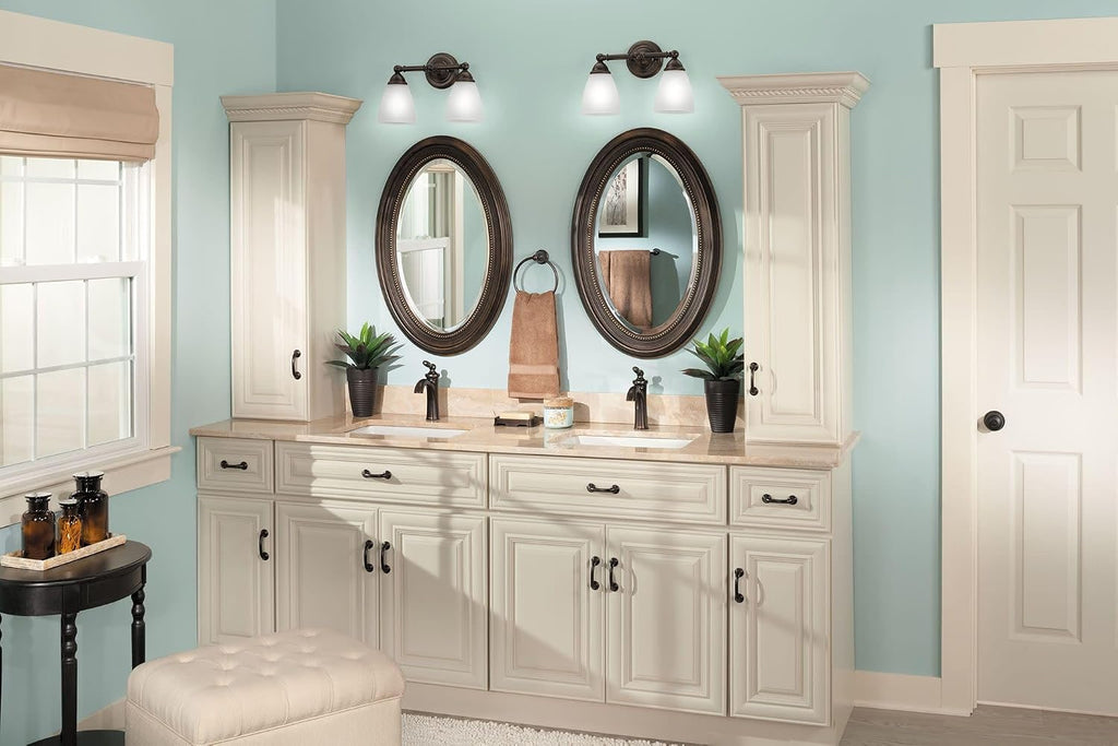 Moen Brantford Oil-Rubbed Bronze One-Handle Traditional Low-Arc Bathroom Faucet with Optional Deckplate and Available Vessel Sink Extension Kit, 6600ORB