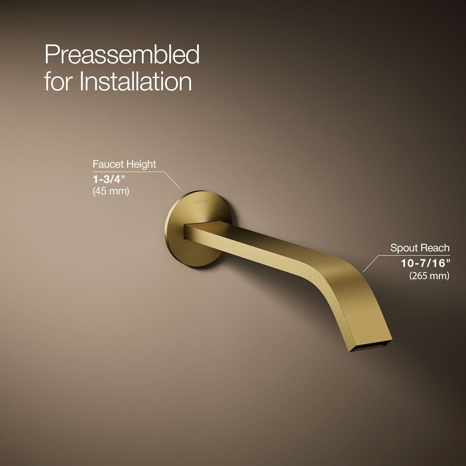 Kohler T23888-2MB Components Plumbing Fixtures, Vibrant Brushed Moderne Brass