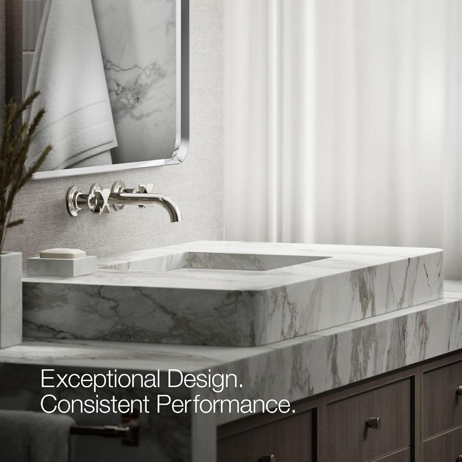 KOHLER Castia By Studio McGee Wall-Mount Bathroom Sink Faucet Trim 1.2 GPM
