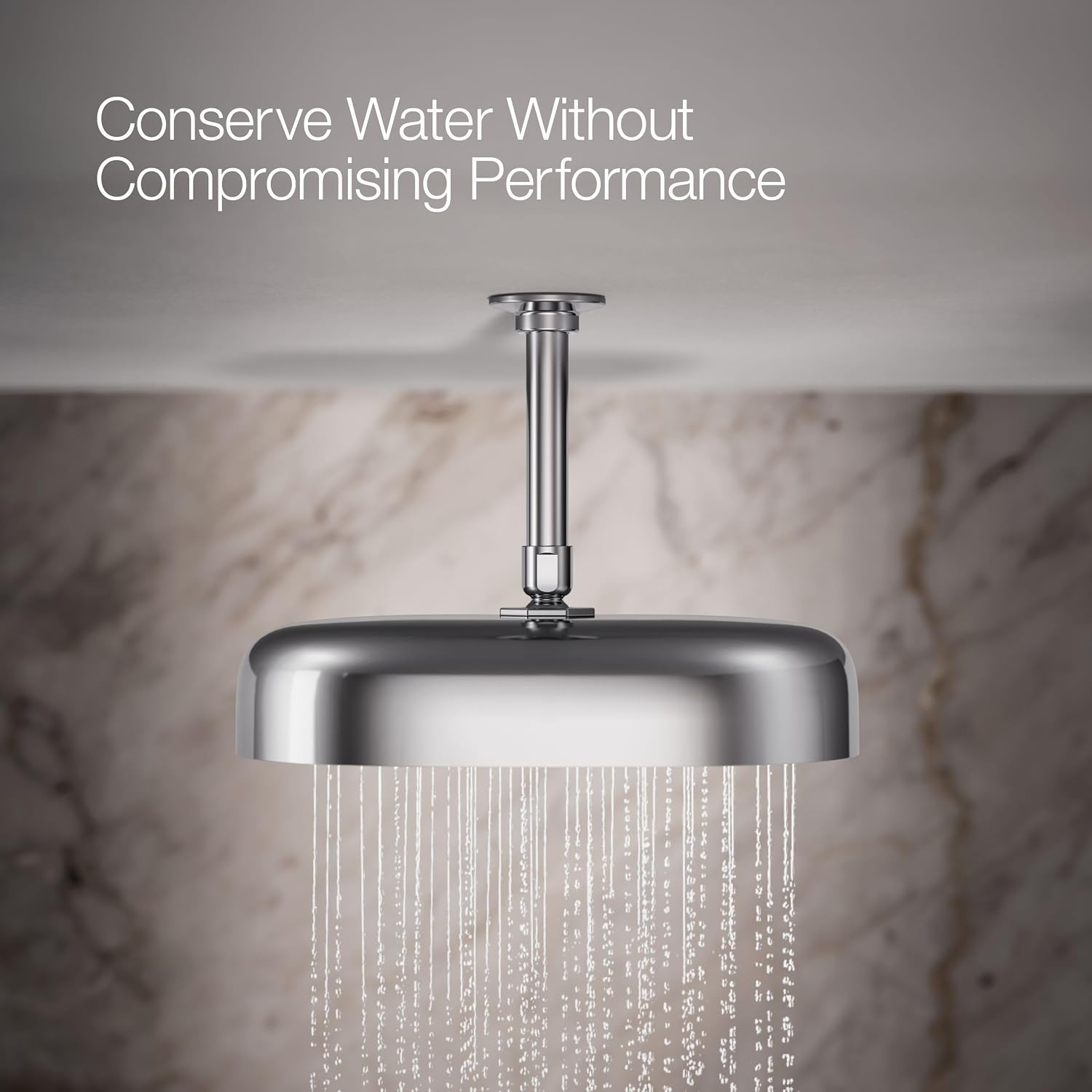 Kohler 26293-CP Statement® Oblong 12' single-function rainhead, 2.5 gpm, Polished Chrome