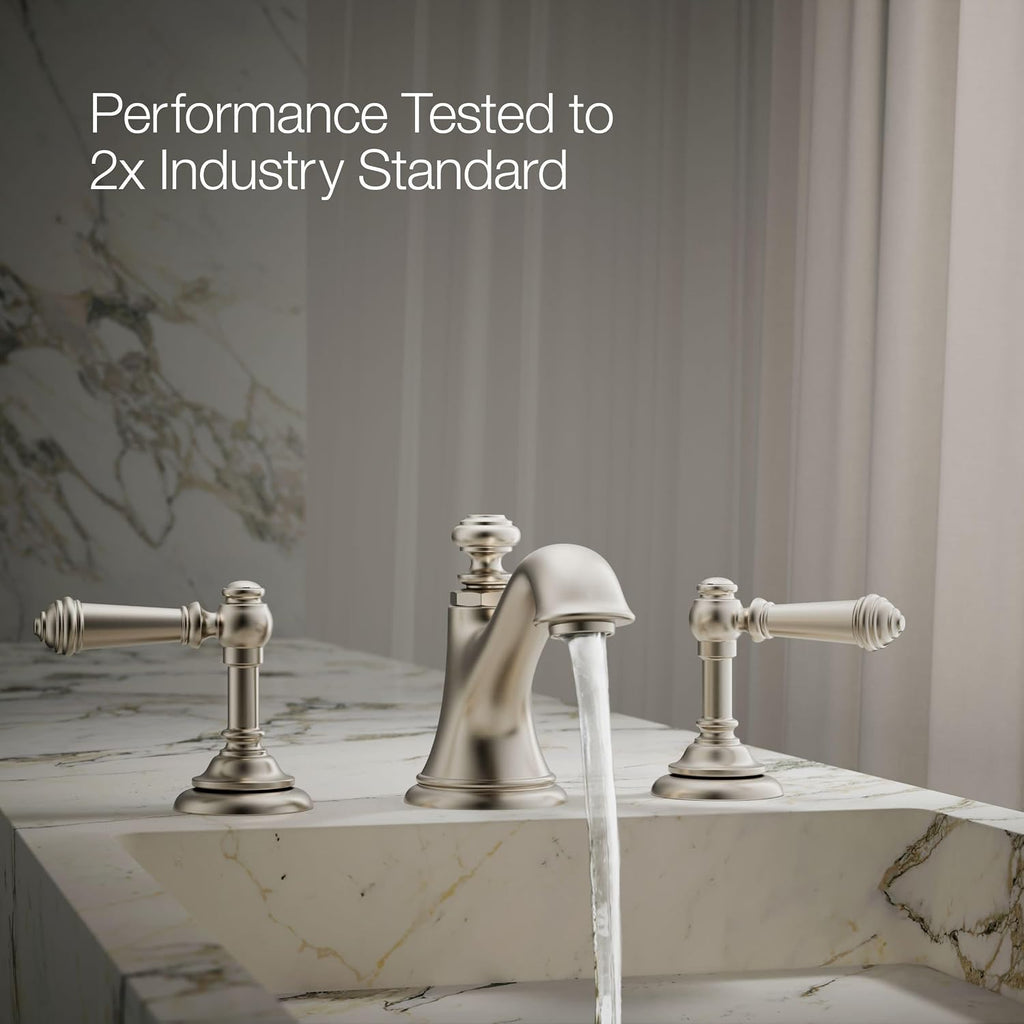 Kohler K-98068-4-BN Artifacts Bathroom Sink Lever Handles, Less Spout, Vibrant Brushed Nickel