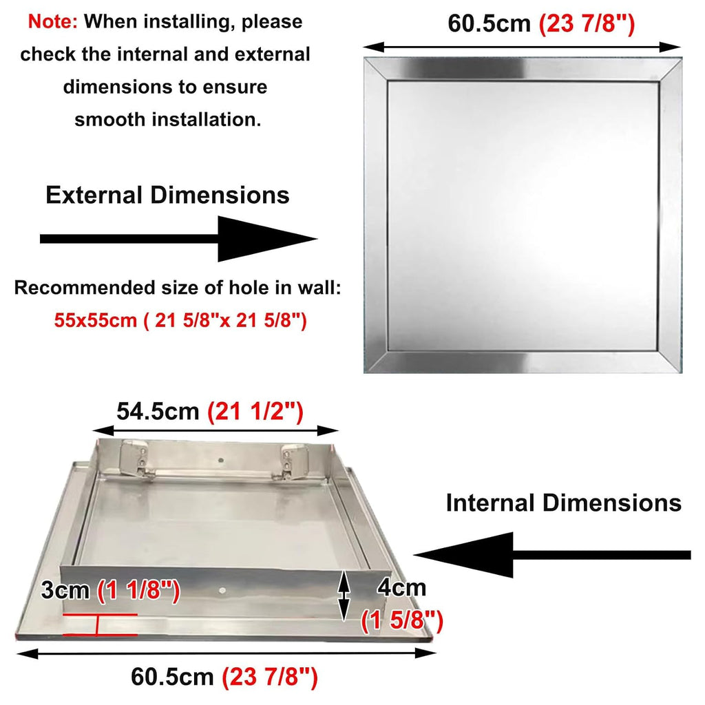 Locking Replacement Electric Meter Box Cover - Horizontal Breaker Box Lid for Hidden Fuse/Distribution Box, Access Cover (43cm/16.9') - Durable & Weatherproof Solution