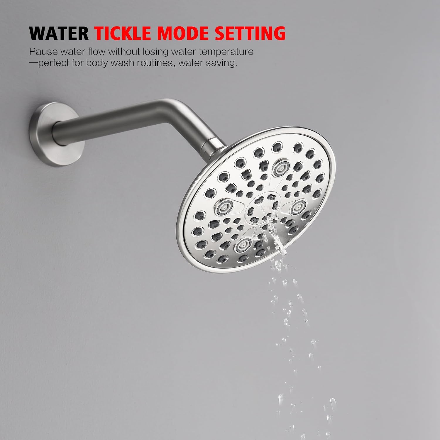 sumerain Brushed Nickel Tub and Shower Faucet Set with Tub Spout, 6-Spray Shower Head, Shower Valve Included
