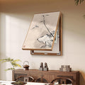 Decorative Fuse Box Cover, Wall Mounted Electrical Panel Cover, Hide Paintings Wall Art with Frame, Oriental Elegance Style, Easy Installation(Brown 13,45 * 55cm/17.7 * 21.6in)