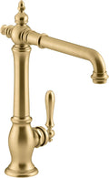Kohler K-99266-2MB Artifacts Single Handle Kitchen Sink Faucet with Swing Spout, Vibrant Moderne Brushed Brass