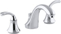 KOHLER K-10269-4-CP Forte Widespread Commercial Bathroom Sink Faucet with Sculpted Lever Handles, Metal Drain, Red/Blue Indexing and Vandal-Resistant Aerator, Polished Chrome