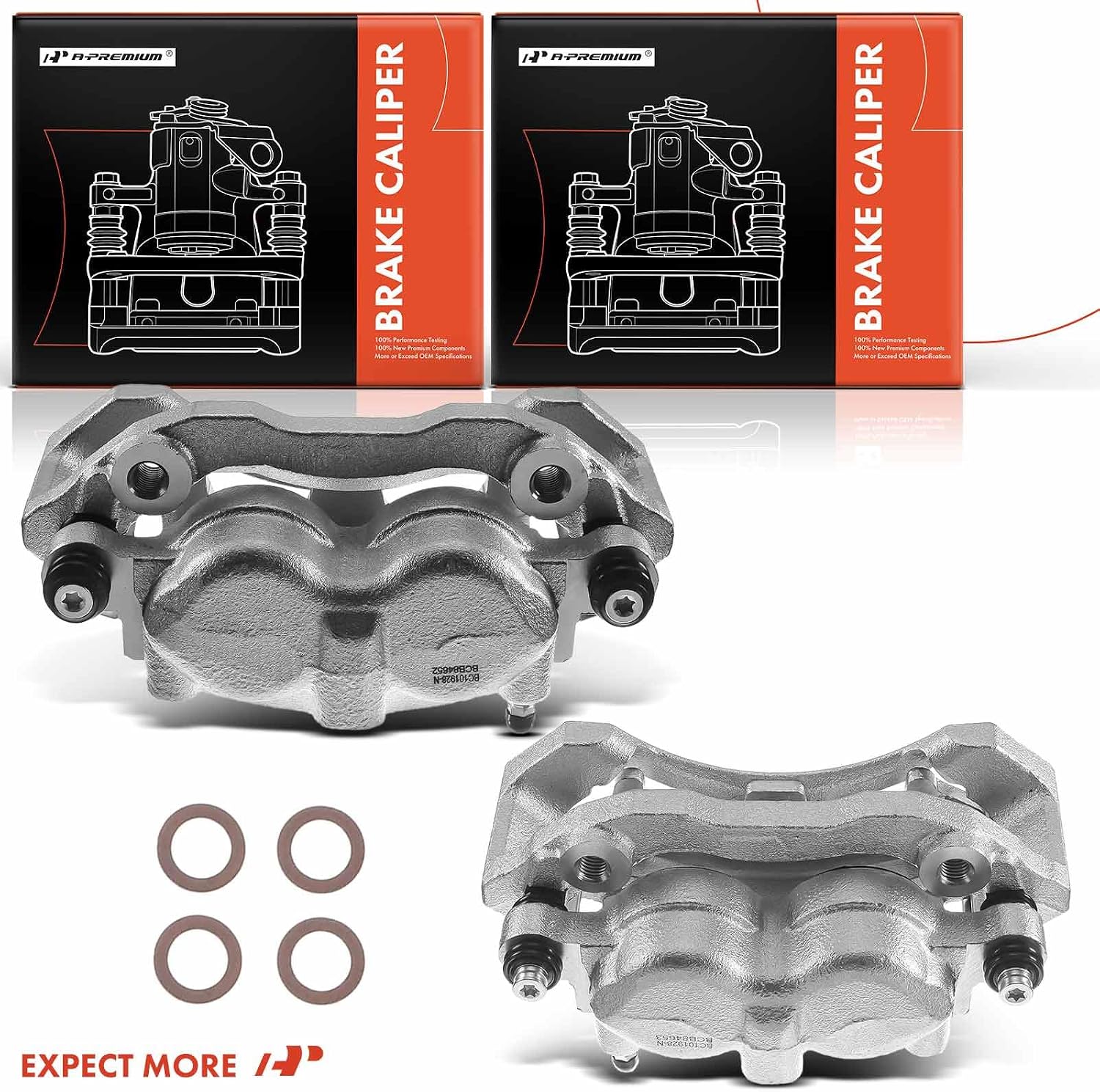 A-Premium Disc Brake Caliper Assembly with Bracket Compatible with Ford & Lincoln Models - F-150 1999-2003 (7700 lb GVW), F-250 1997-1999, Expedition 1997-2002, Navigator 1998-2002 - Front Side