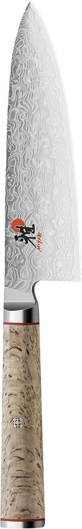 Miyabi Birchwood SG2 Japanese Chef's Knife, 6-inch, Designed for Smaller Hands, Lighter Feel, Chef's Kitchen Knife, Karelian Birch Handle, 100-layer flower Damascus pattern, Handcrafted in Seki, Japan