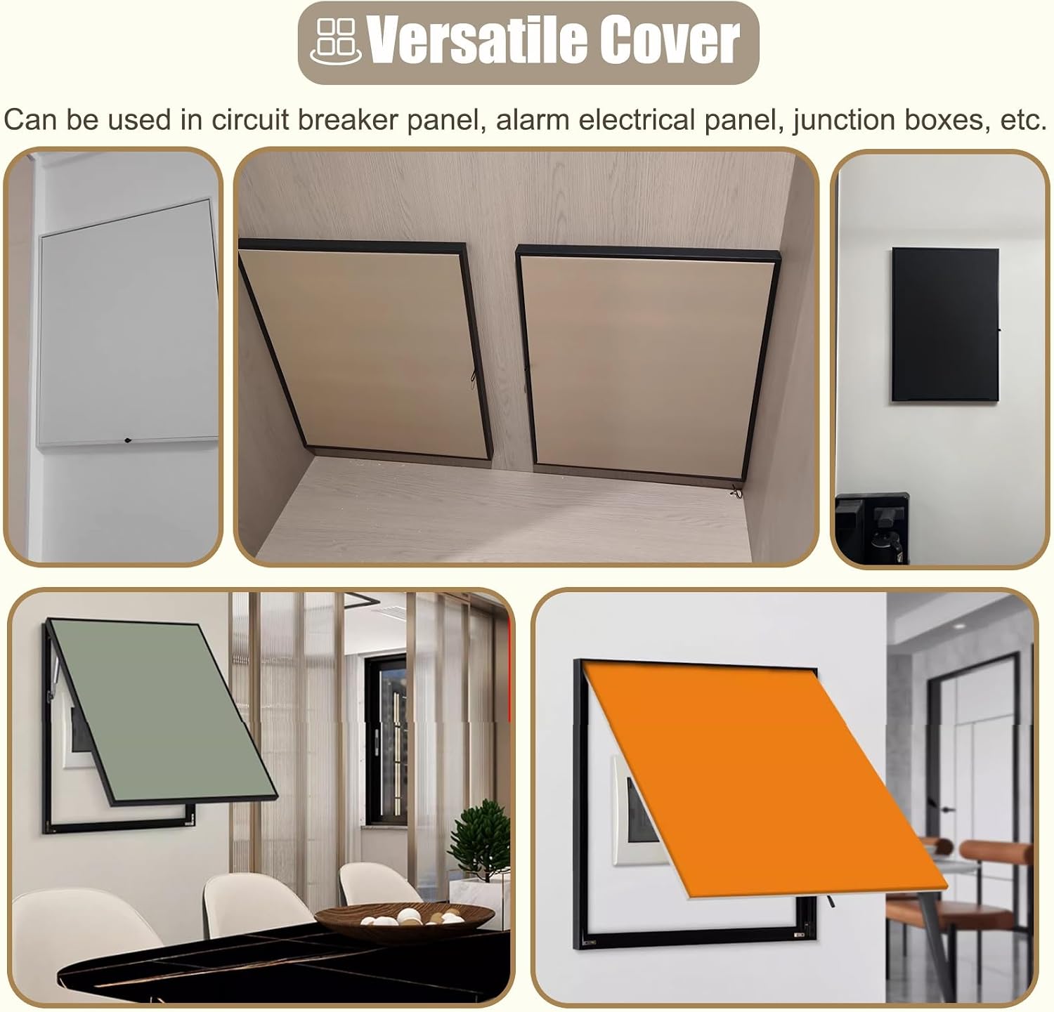 Kitchen Breaker Box Covers for Wall Decorative, Vertical Electrical Panel Plate for Home/Outside, Farmhouse Electricity Meter Box Cover for Offices(Light Brown,50x60cm(19.7x23.6))
