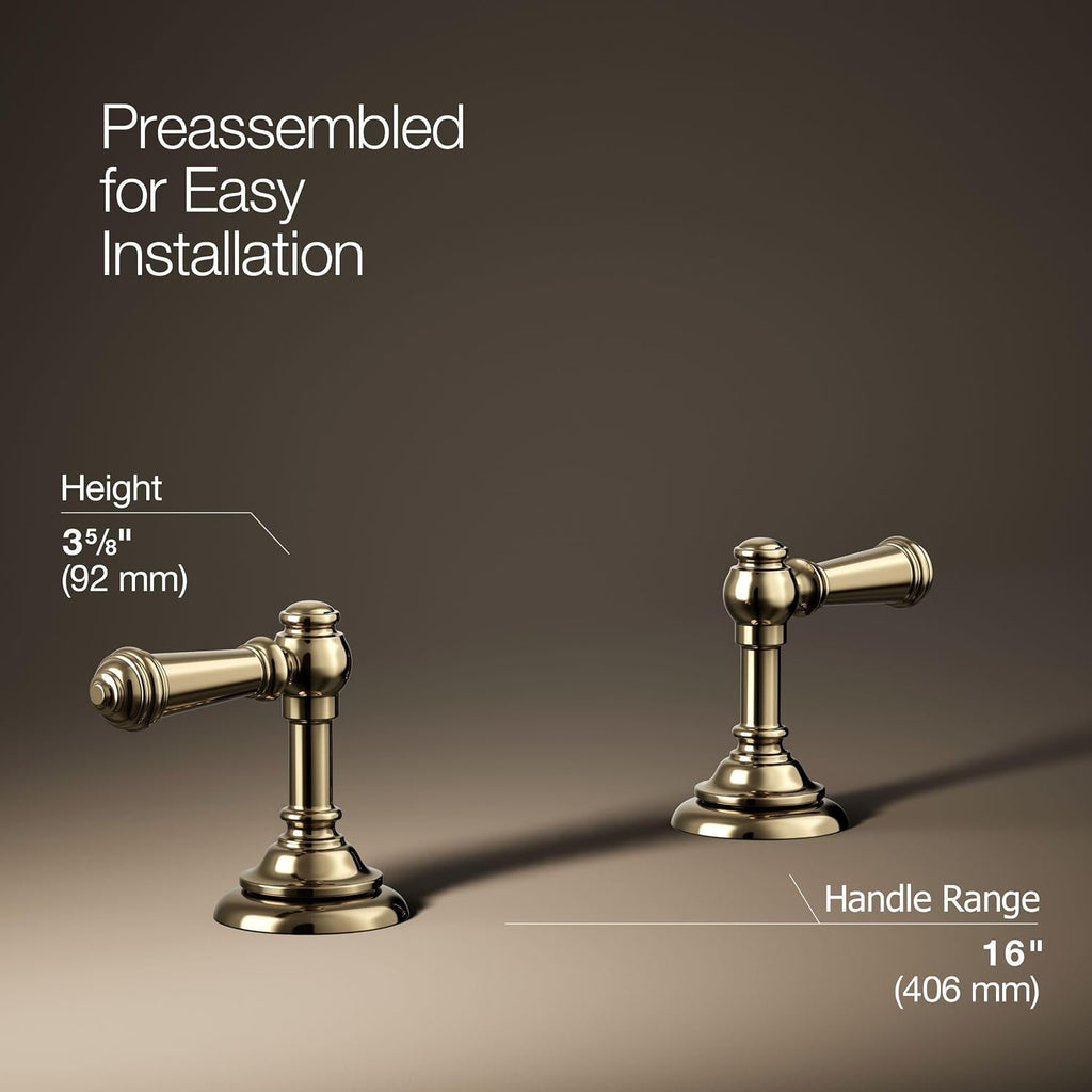 KOHLER 98068-4-AF Artifacts Lever Bathroom Sink Faucet Handles in Vibrant French Gold