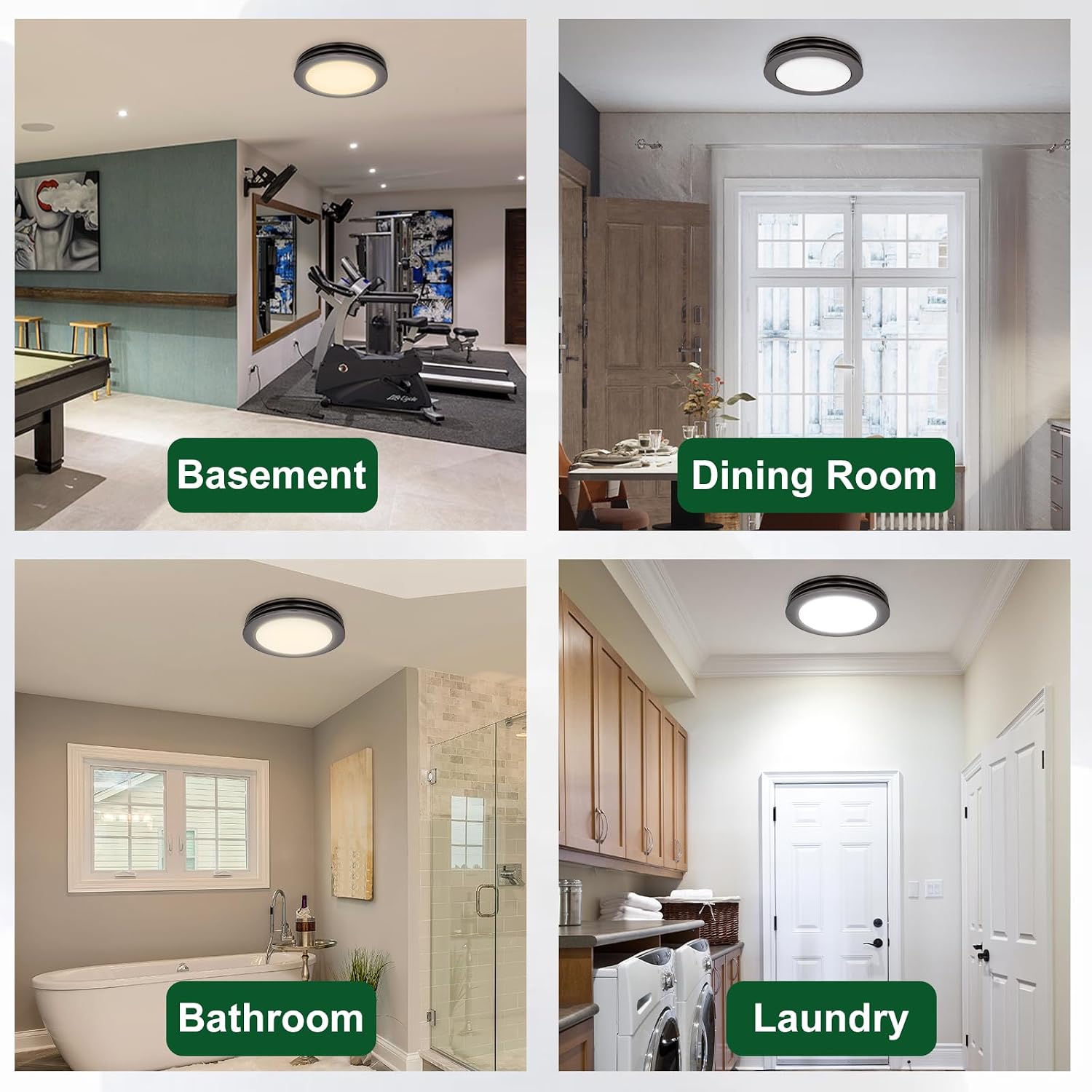 Akicon Bathroom Exhaust Fan with Light, 80 CFM 2 Sones Round Bathroom Fan Light Combo, Dimmable 3CCT LED with Acrylic Cover for Medium Room (Oil Rubbed Bronze)