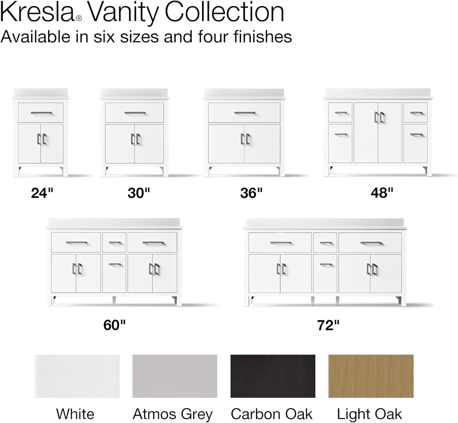 Kohler Kresla 36 Inch Bathroom Vanity Cabinet with White Single Sink and Quartz Top, Modern Bathroom Storage, White