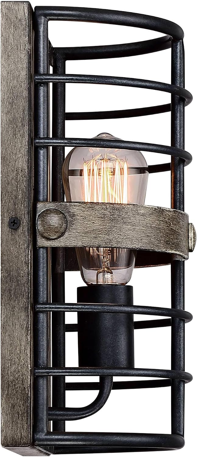 Franklin Iron Works Lexi Farmhouse Rustic Wall Light Sconces Set of 2 Oil Rubbed Bronze Brown Hardwired 8' Fixture Metal Cage for Bedroom Bathroom Vanity Living Room Hallway Dining Kitchen House