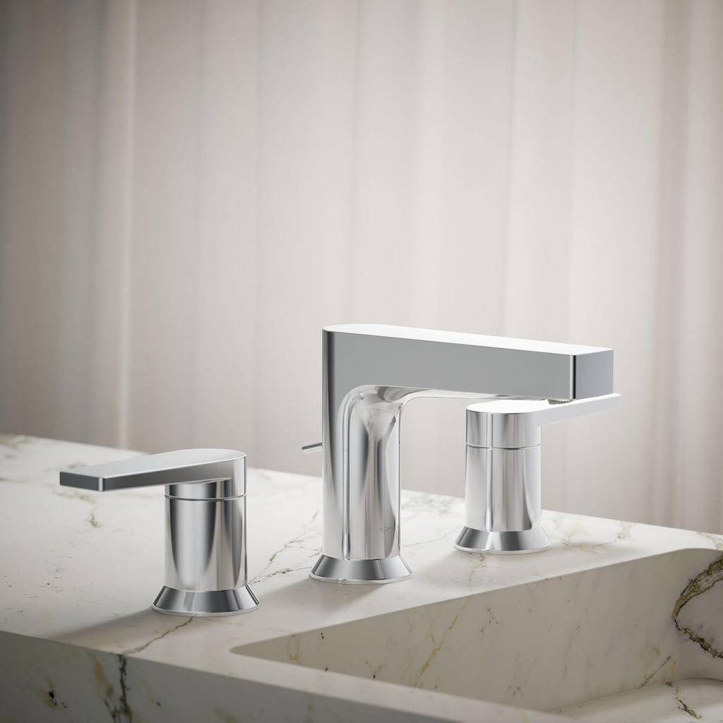 Kohler 97100-4-CP Taut® Widespread Bathroom Sink Faucet, 1.2 gpm, Polished Chrome