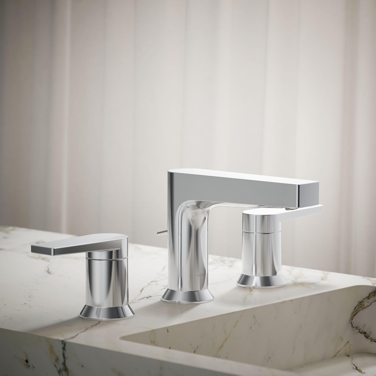 Kohler 97100-4-CP Taut® Widespread Bathroom Sink Faucet, 1.2 gpm, Polished Chrome