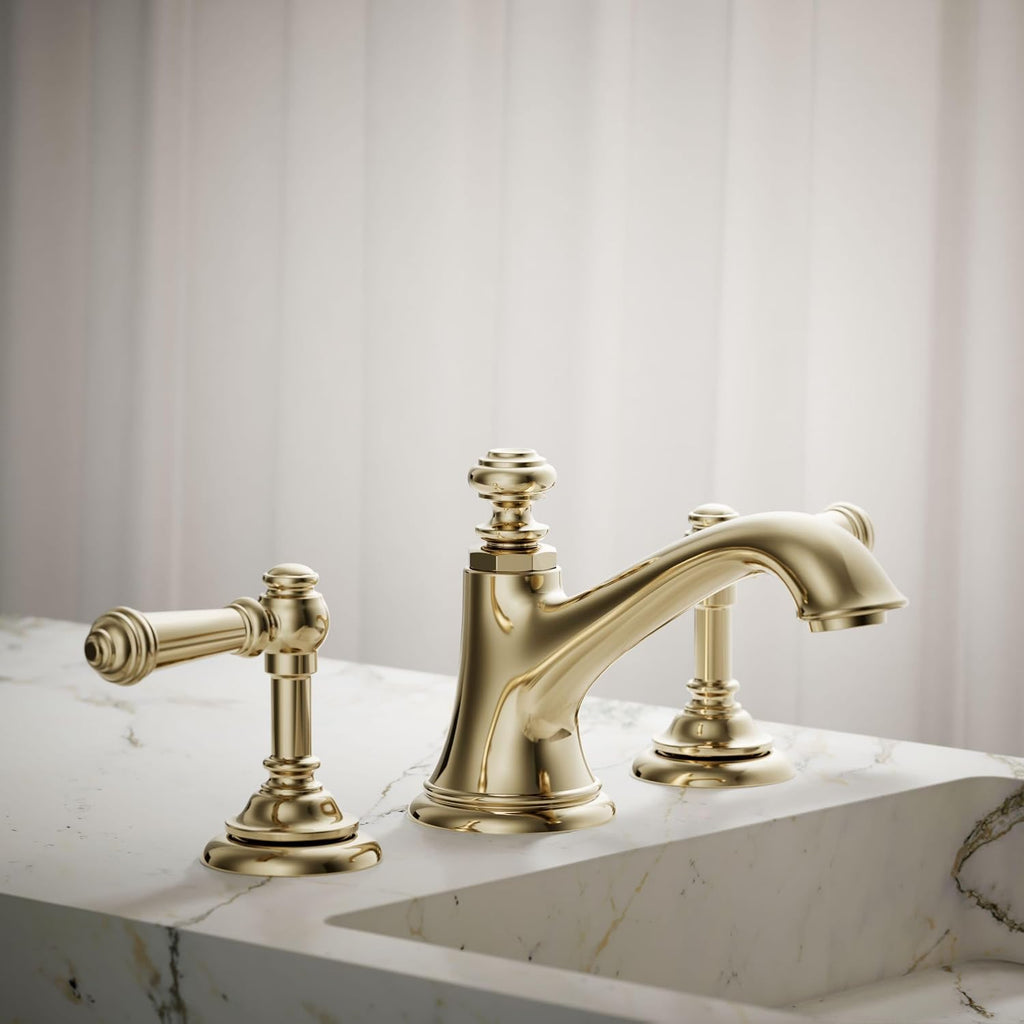 KOHLER 98068-4-AF Artifacts Lever Bathroom Sink Faucet Handles in Vibrant French Gold