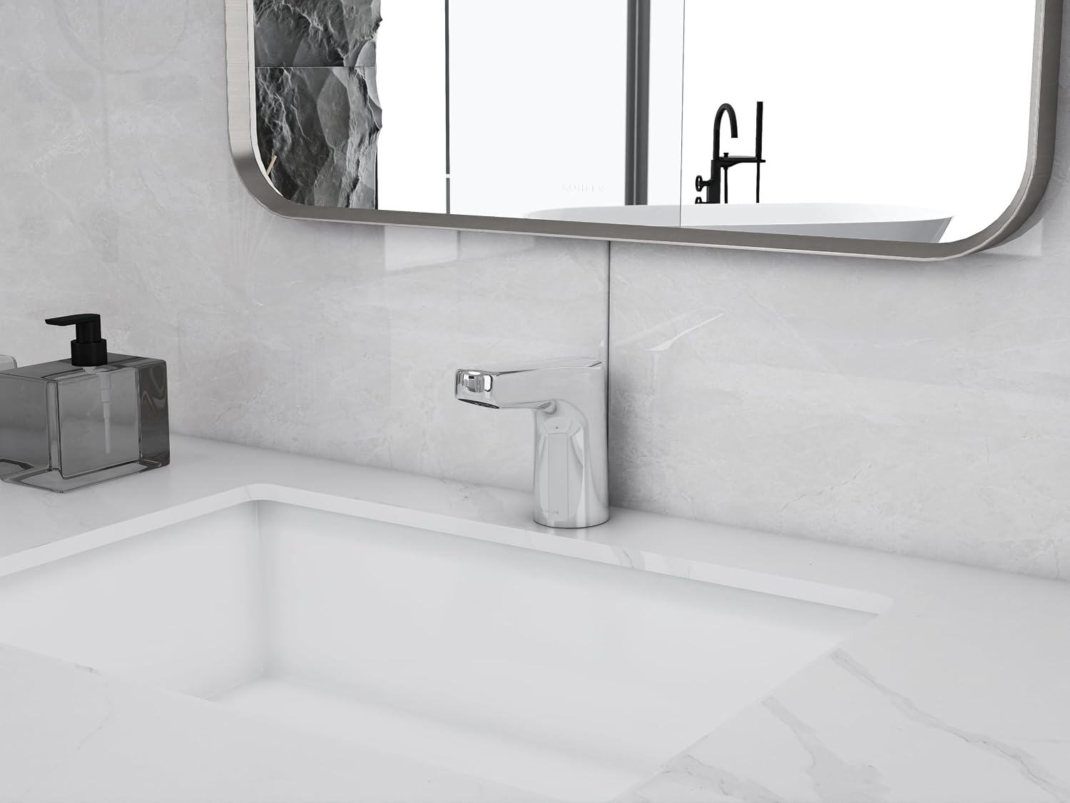 KOHLER Accliv Touchless Single-Hole Lavatory Faucet, Less Drain, 0.5 gpm, Polished Chrome