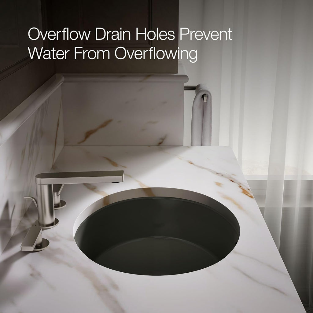 KOHLER K-2881-58 Verticyl Oval Undercounter Bathroom Sink, Thunder Grey