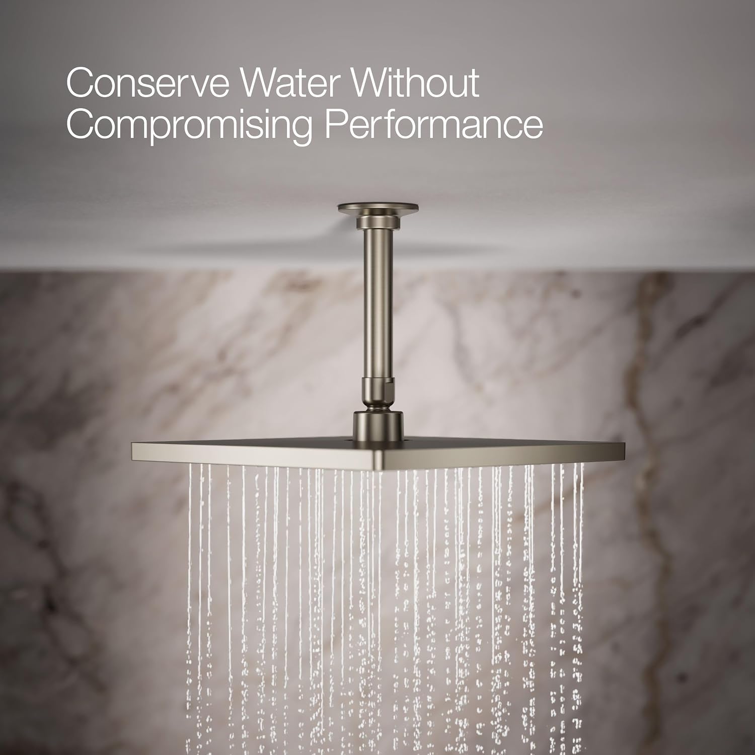 Kohler 26149-BN Honesty® 10' single-function rainhead, 2.5 gpm, Vibrant Brushed Nickel