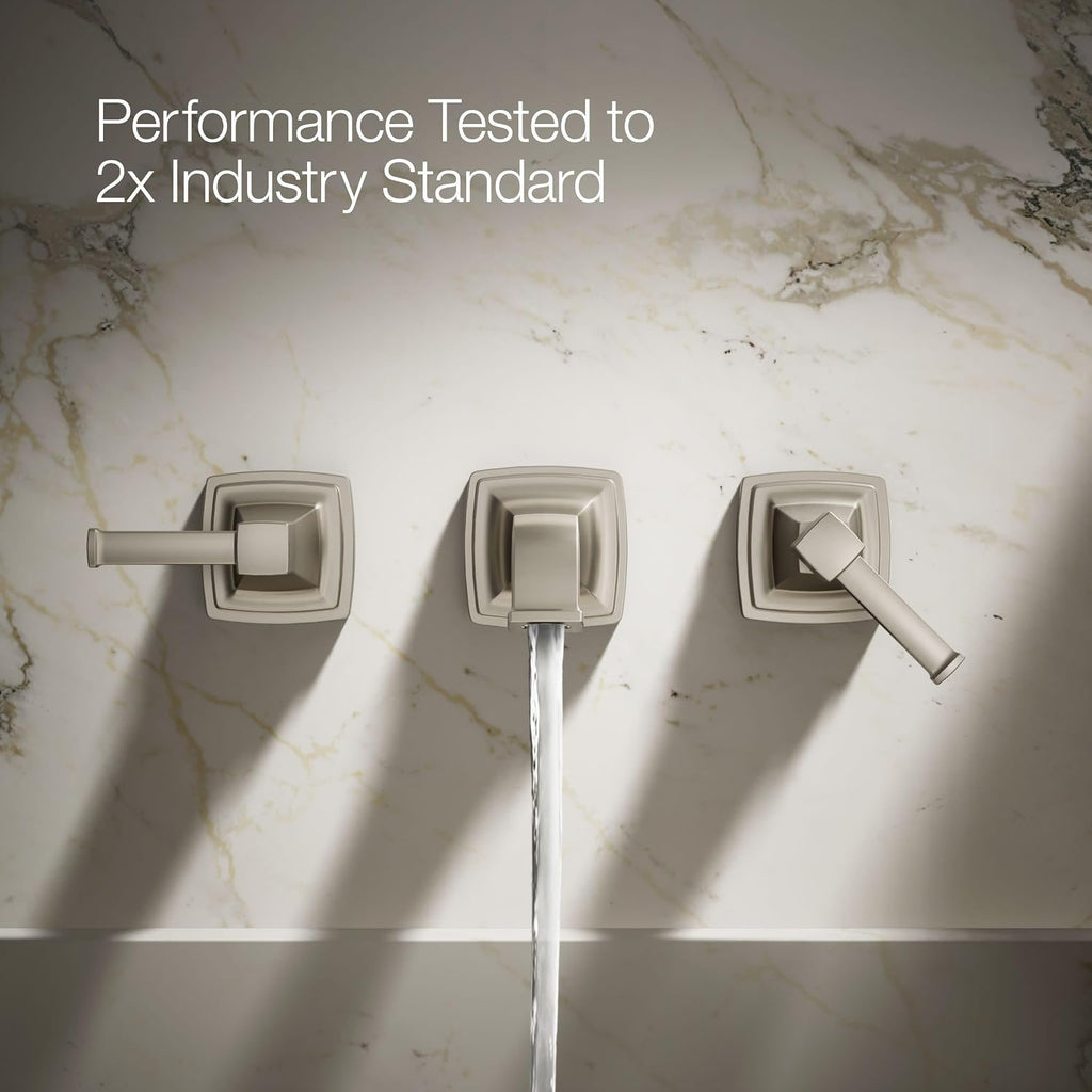 Kohler T26432-4-BN RIFF® Widespread wall-mount bathroom sink faucet trim, Vibrant Brushed Nickel