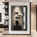 JHDXL Wall Mounted Electrical Panel Cover, Meter Box Decorative Painting, Aluminum Frame Indoor Outdoor for Living Room Office(Black2,45 * 90cm/17.7 * 35.4in)