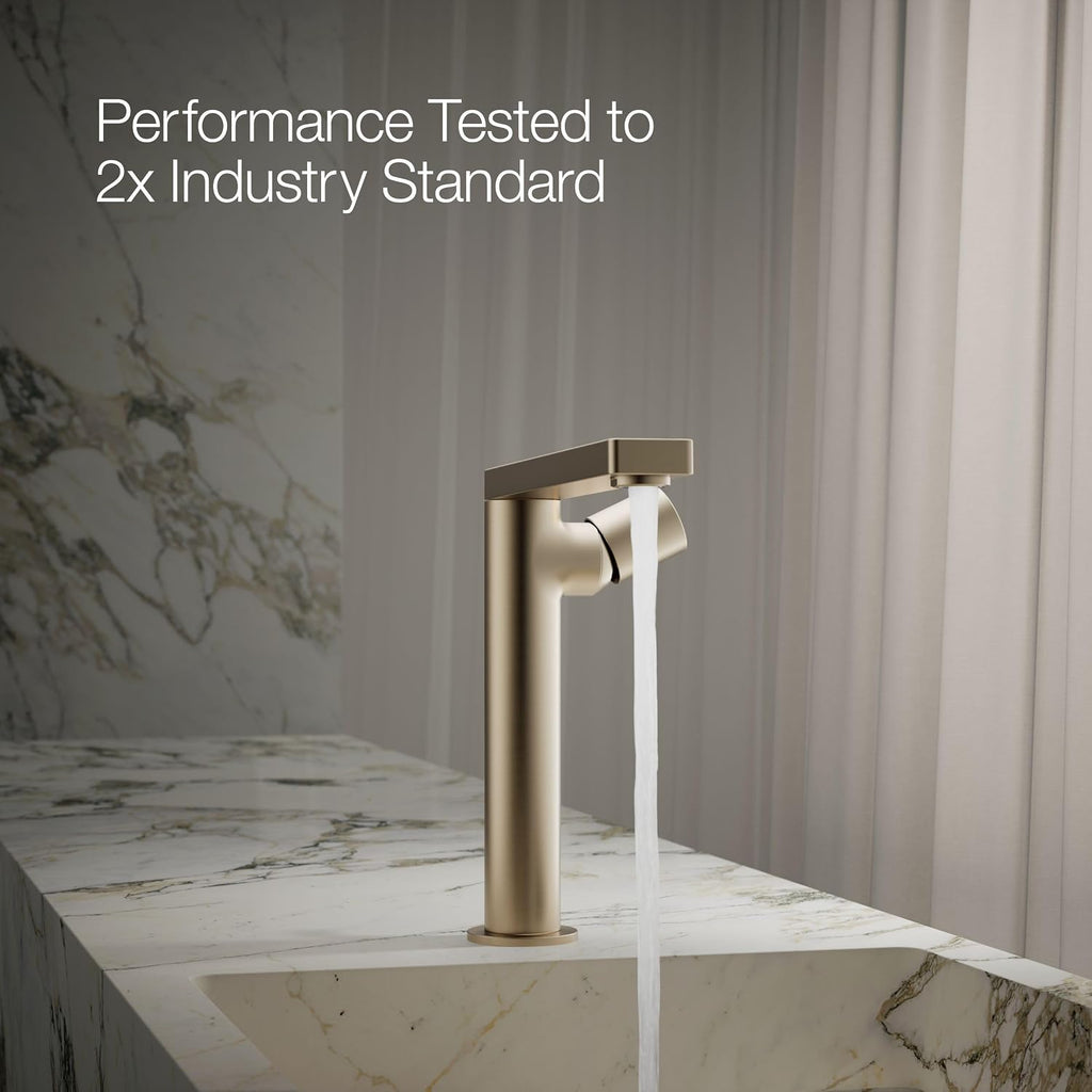 Kohler 73159-7-BV Composed® Tall Single-Handle Bathroom Sink Faucet with Cylindrical Handle, 1.2 gpm, Vibrant Brushed Bronze