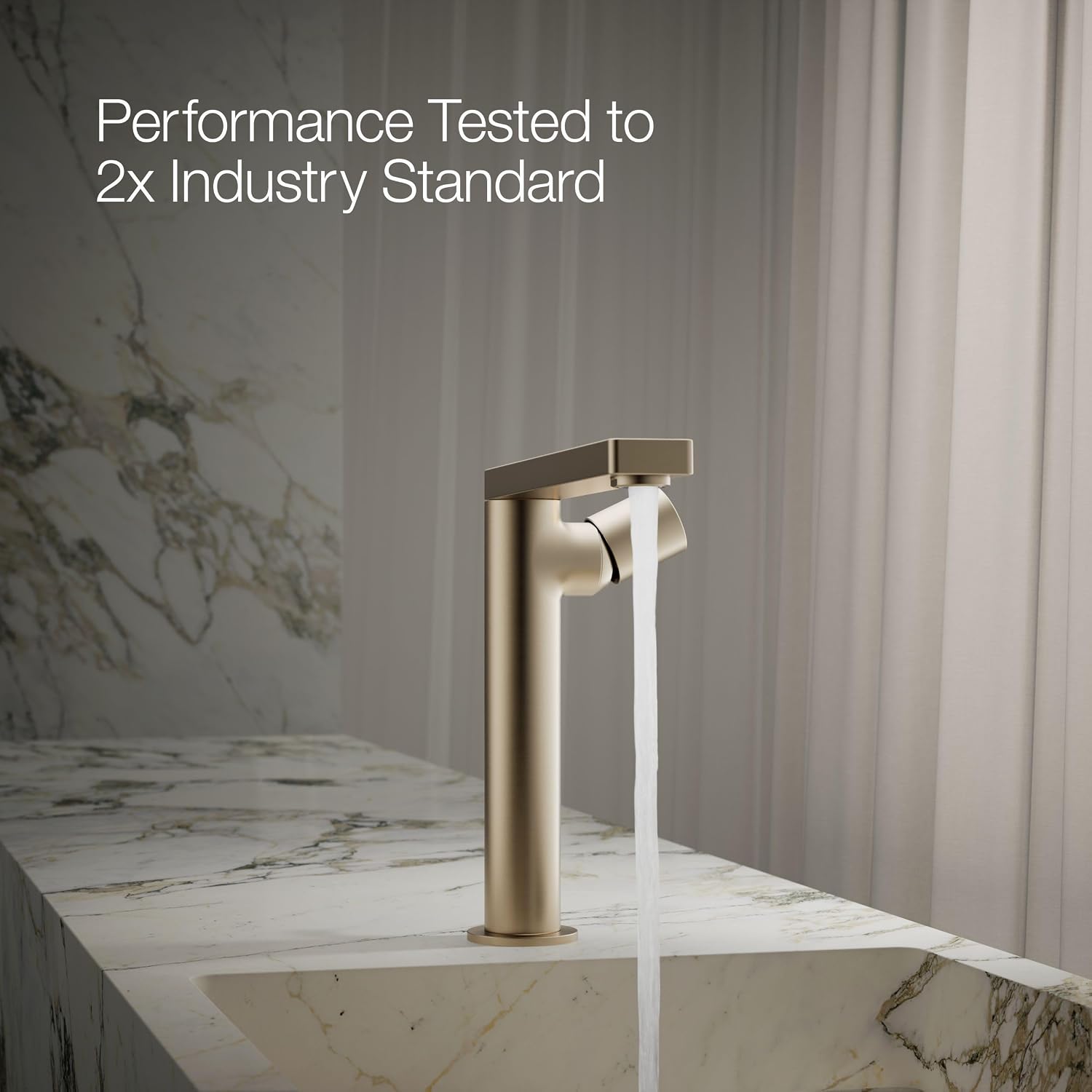 Kohler 73159-7-BV Composed® Tall Single-Handle Bathroom Sink Faucet with Cylindrical Handle, 1.2 gpm, Vibrant Brushed Bronze
