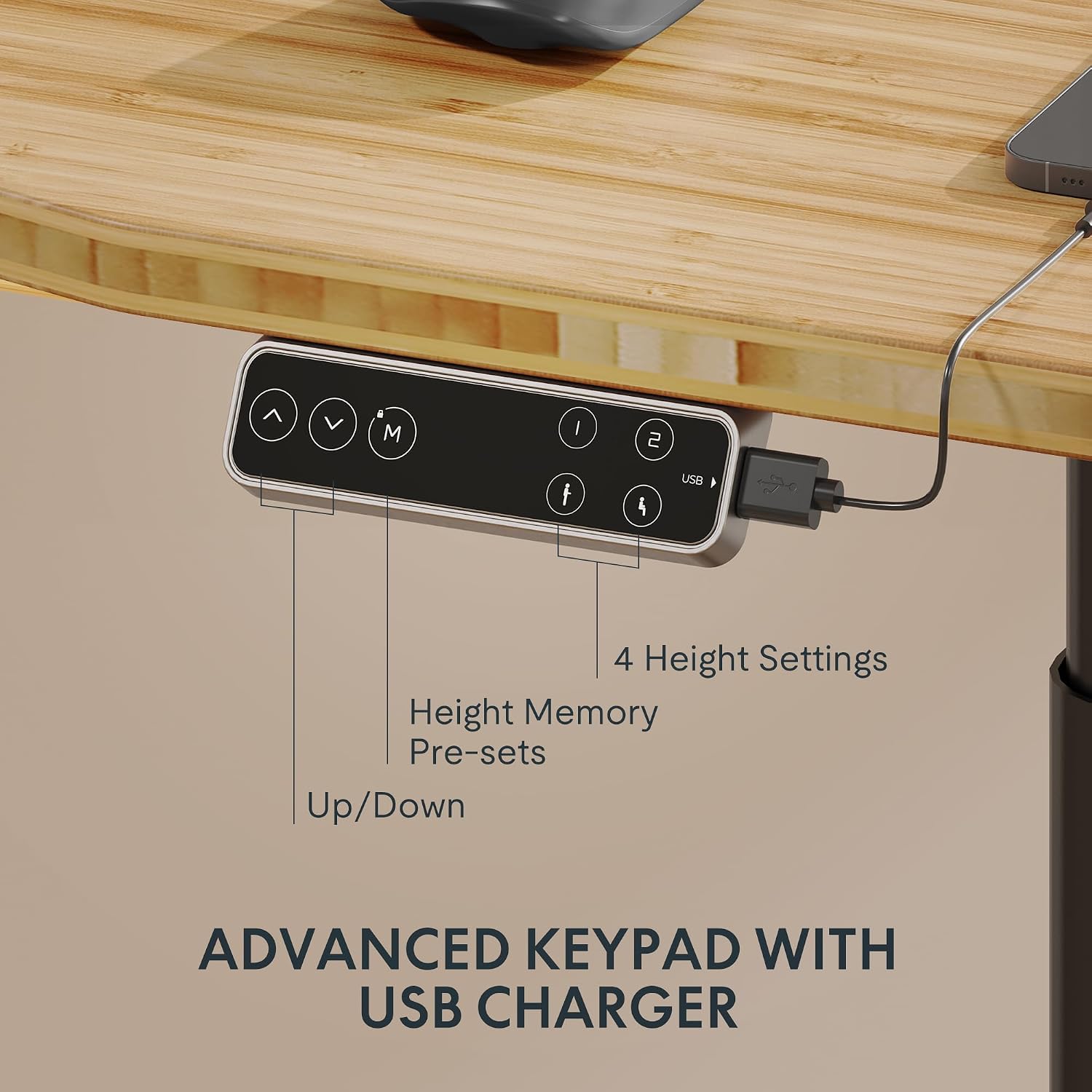 FLEXISPOT E6 Pro Organic Modern Bamboo Standing Desk, Dual Motor 3-Stage Height Adjustable Desk with Oval Legs, Heavy Duty 330lbs, 48' x 24' Bamboo Desktop with Ergonomic Curved Edge, Black Frame