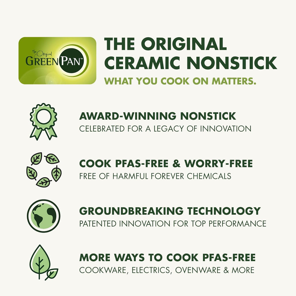 GreenPan Elite 8 Piece Steak Knife Set, Professional Stainless Steel Blades with Titanium Coating, Ultra-Sharp Dining Knives, Kitchen Cutlery, Ergonomic Wood Handles, Wooden Storage Box