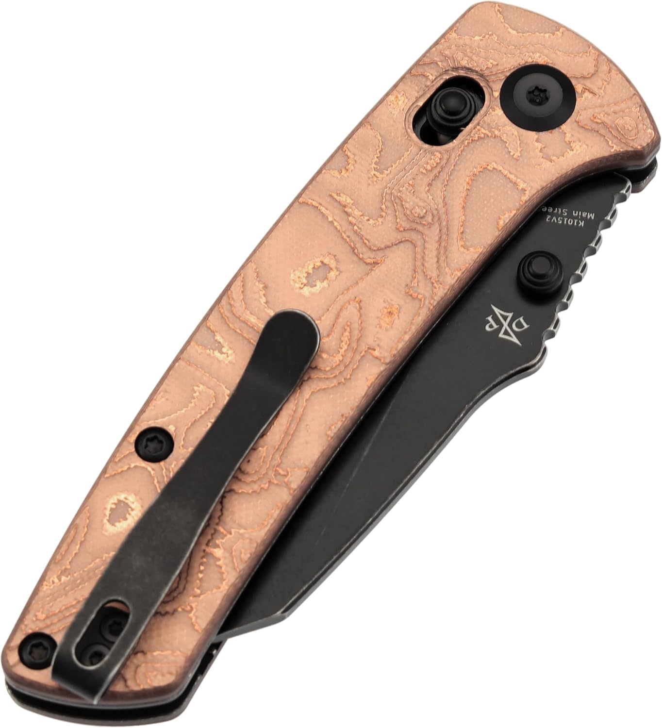KANSEPT Elite Main Street Pocket Knife, 3.36''Blackwash CPM S35VN Tanto Blade, Pure Copper + G10 Handle with Axis Lock and Thumb Stud,Clip for EDC, Men Gift Camping Survival Folding knives K1015V2