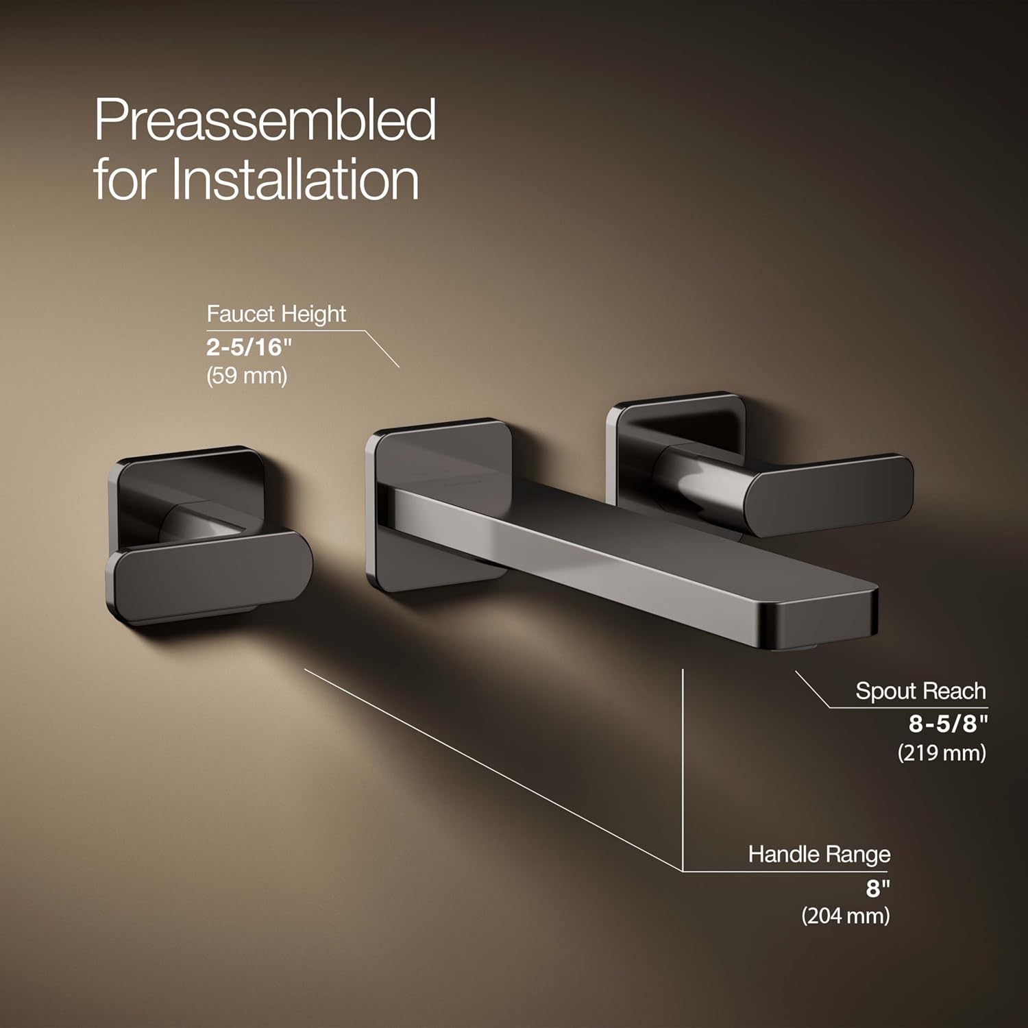 KOHLER K-T27120-4-TT PARALLEL® 2 HANDLE WM LAV FAUCET, LEVER, Vibrant Titanium