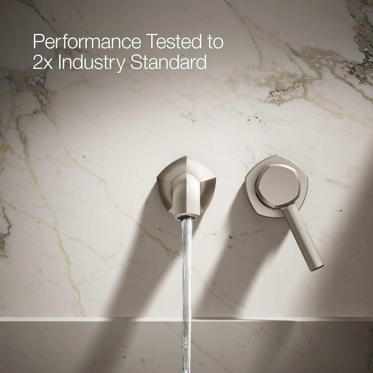 KOHLER K-27012-4-BN Occasion® Wall-Mount Bathroom Sink Faucet Handle, Premium Durable Metal, Corrosion Resistant, Vibrant Brushed Nickel